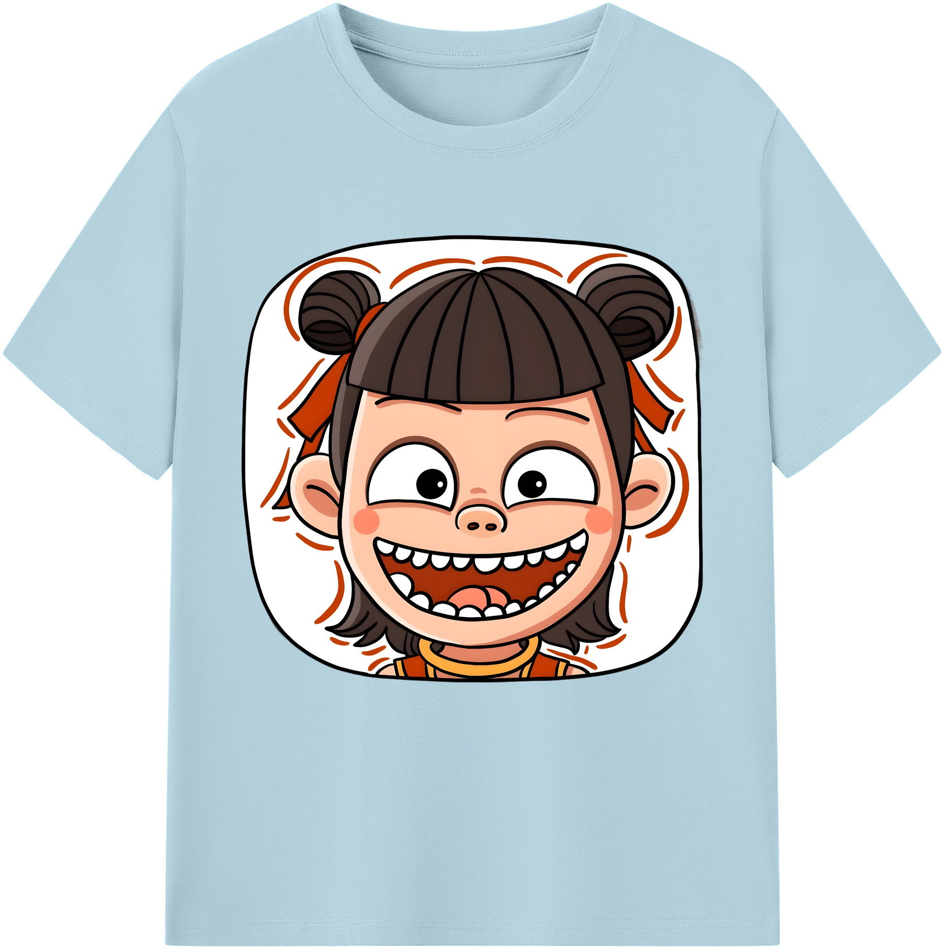 （画像用） Ne Zha 2 ナタ 魔童の大暴れ 綿100％半袖Tシャツ（フロントプリント）